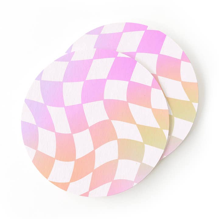 Rainbow Check Coasters for wholesale by KANDS.CO