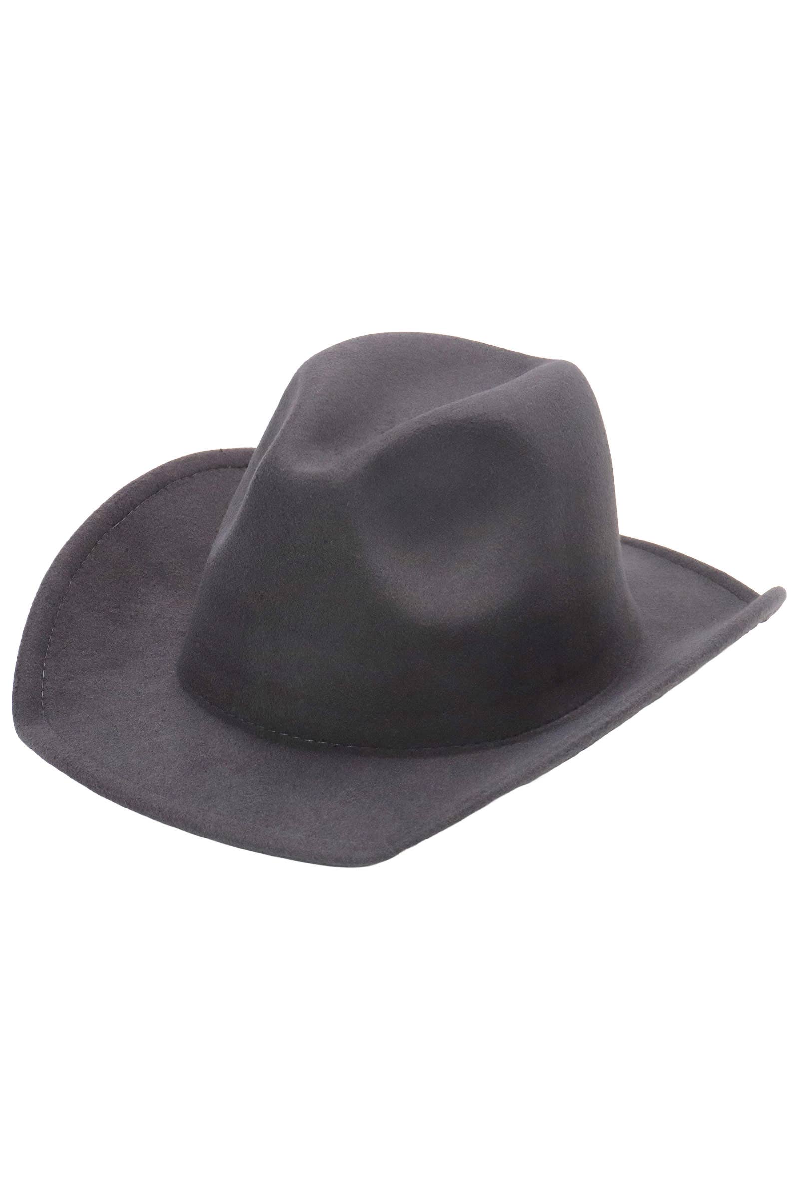 Cap Zone – wholesale Cowboyhatt - Unisex – Solid Plain Taco Brim Filthatt Cowboyhatt15