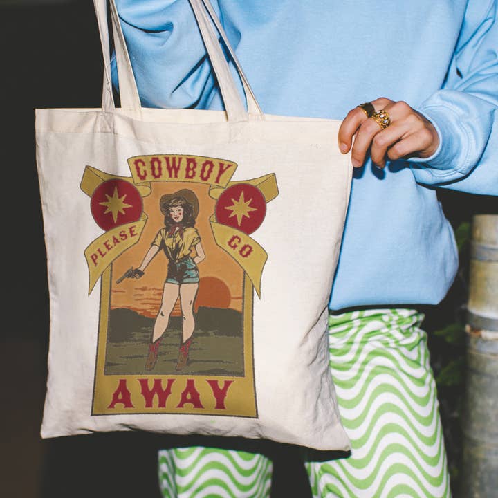 Cluster Funk Studio - Vente Tote bag – femme - Sac fourre-tout Cowboy Please Go Away