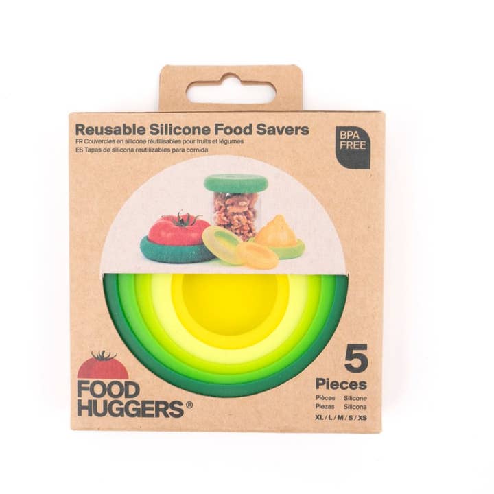 Food Huggers - Wholesale Food Storage Wrap/Bag - Fresh Green Food Huggers - Set of 5
