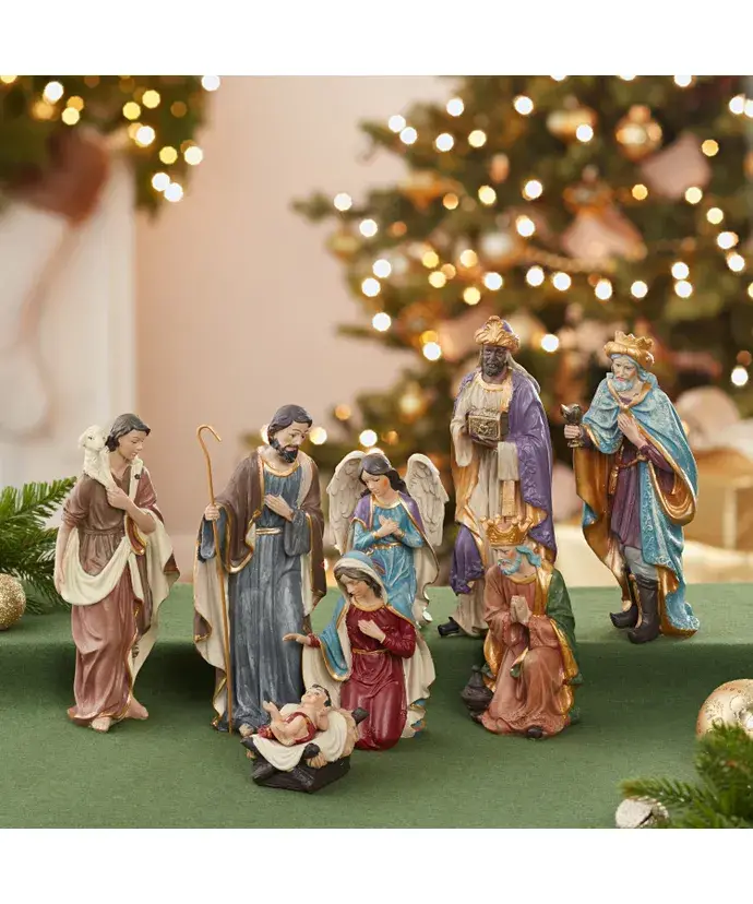 Kurt S. Adler, Inc. - Vente Crèche de Noël - 9"SET DE CRÈCHE EN RÉSINE 8PC4