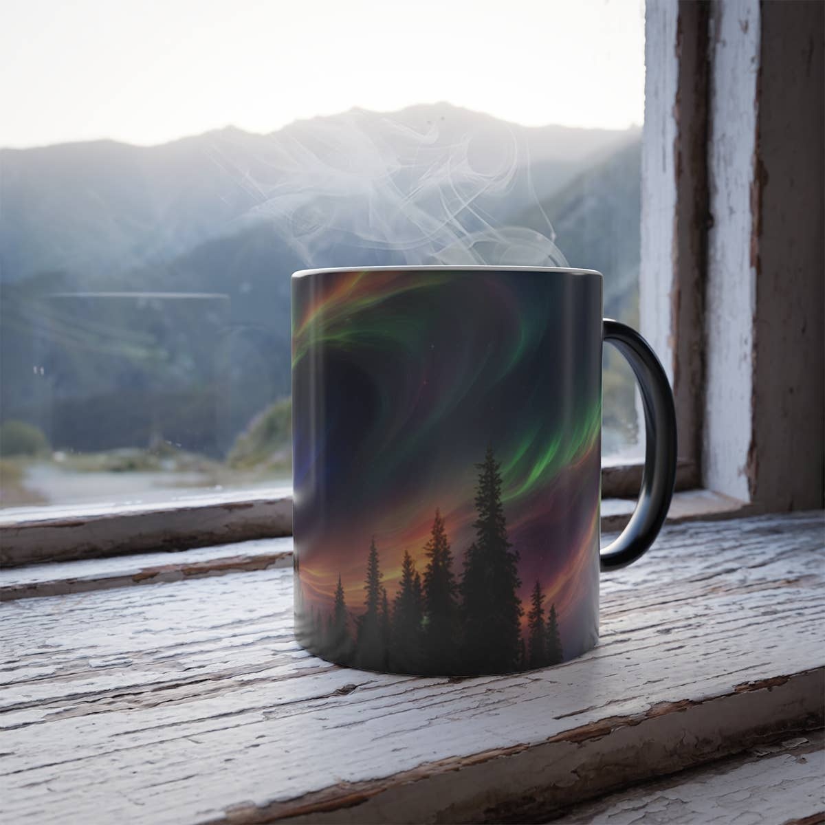 Upside Down Owl Farm - Wholesale Coffee Mug - Color Changing Mug, Northern Lights Mug - Heat Sensitive Mug3