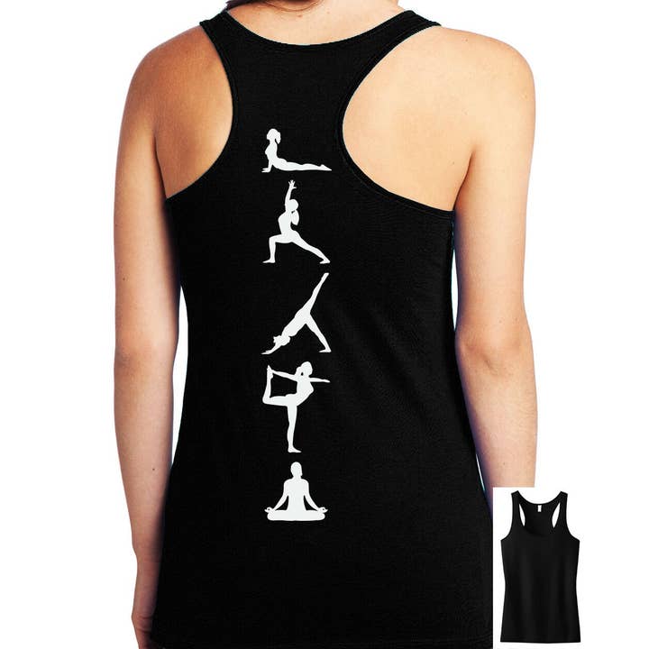 Yoga Poses Tank Top, Pick Color, Yoga Clothes, Yoga Workout Tanks, Yoga Shirt, Gym Tank for wholesale by Nobullwoman Apparel
