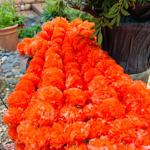 Marigold Garlands - 58 inches long - for wholesale by Mexican Sugar Skull
