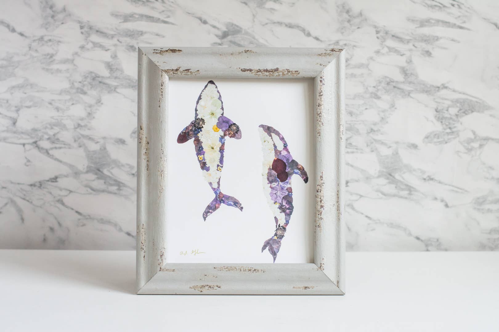 Oxeye Floral Co. - Wholesale Art Print - Orca Whales Print | Pressed Flower Art3