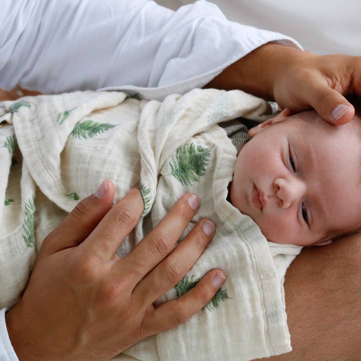 Wholesale Organic cotton muslin swaddle blanket 2 pack Fern for your store Faire Canada