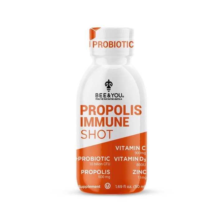 BEE&YOU - Wholesale Oral Supplement/Vitamin - Propolis Immune Shot - Probiotic, 50 ml x 12