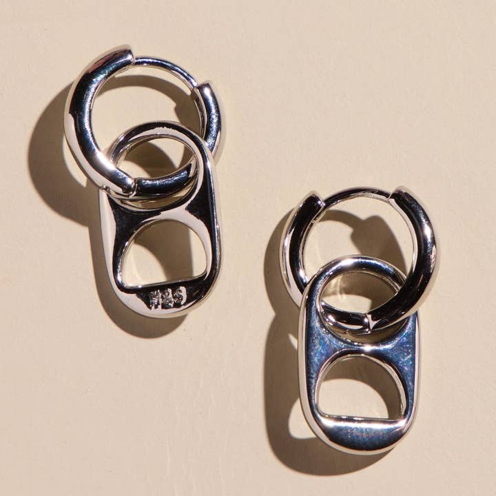 Silver Soda Tab Huggies for wholesale by Nickel and Suede