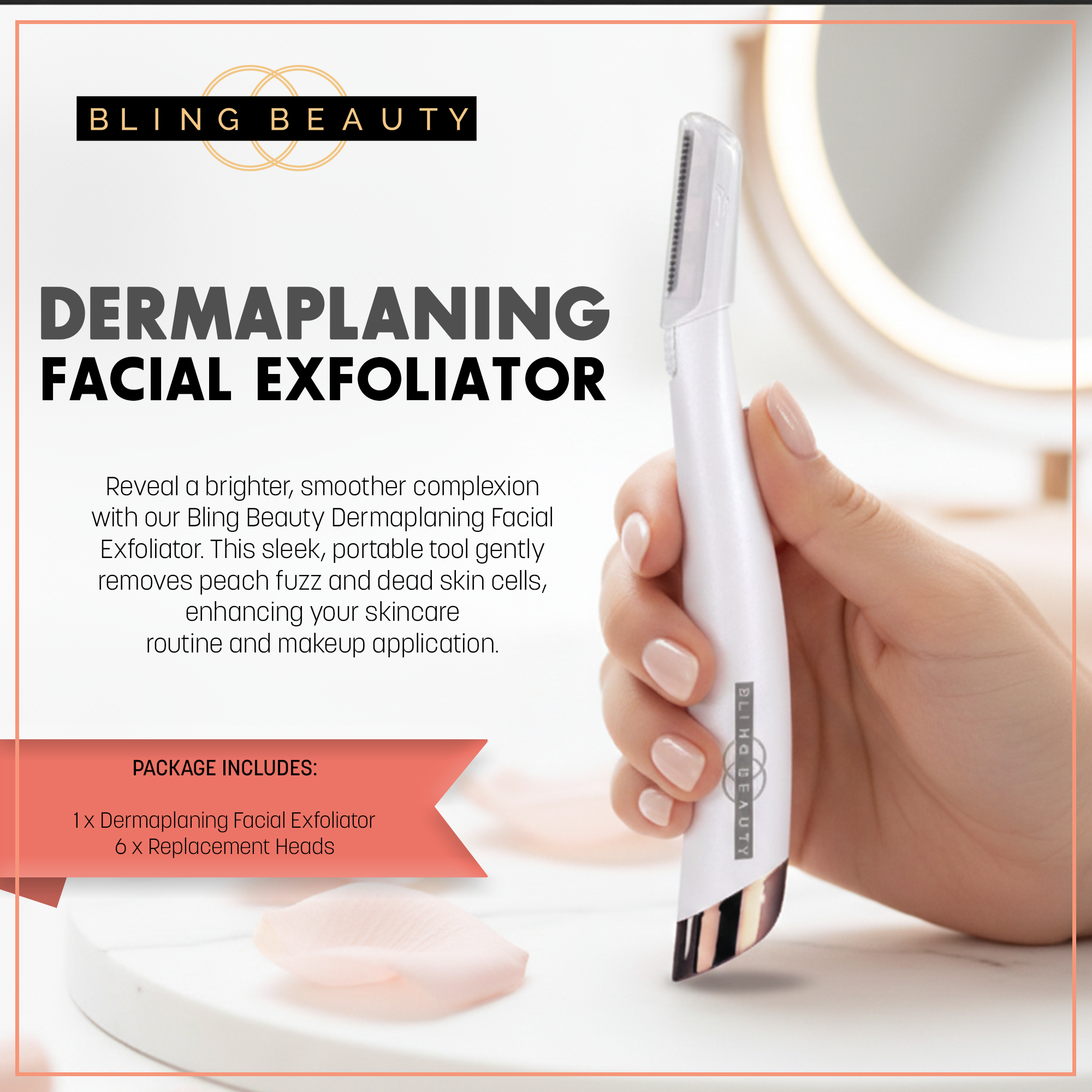 Bling Beauty - Wholesale Facial Exfoliant/Scrub - Bling Beauty Dermaplaning Facial Exfoliator2
