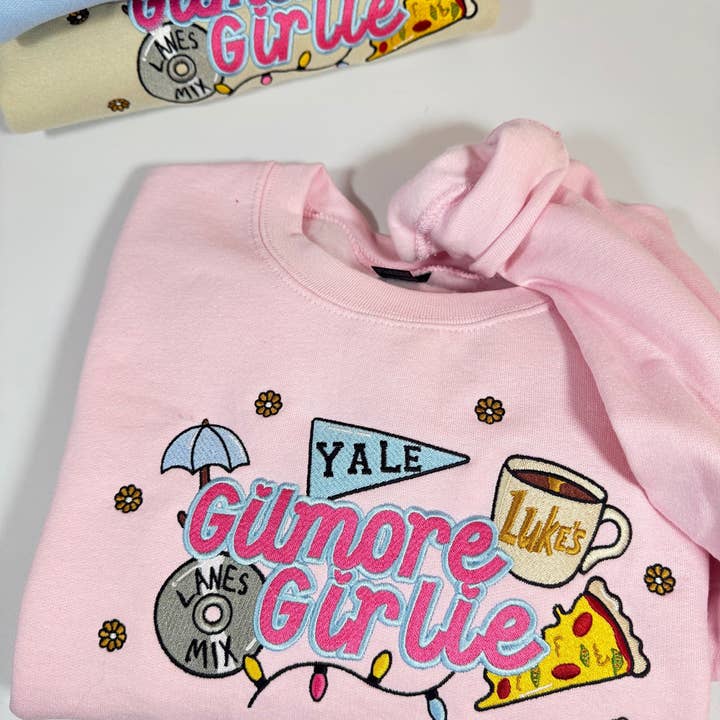 Just a Gilmore Girlie Embroidered Sweatshirt for wholesale by Stitch & Smile