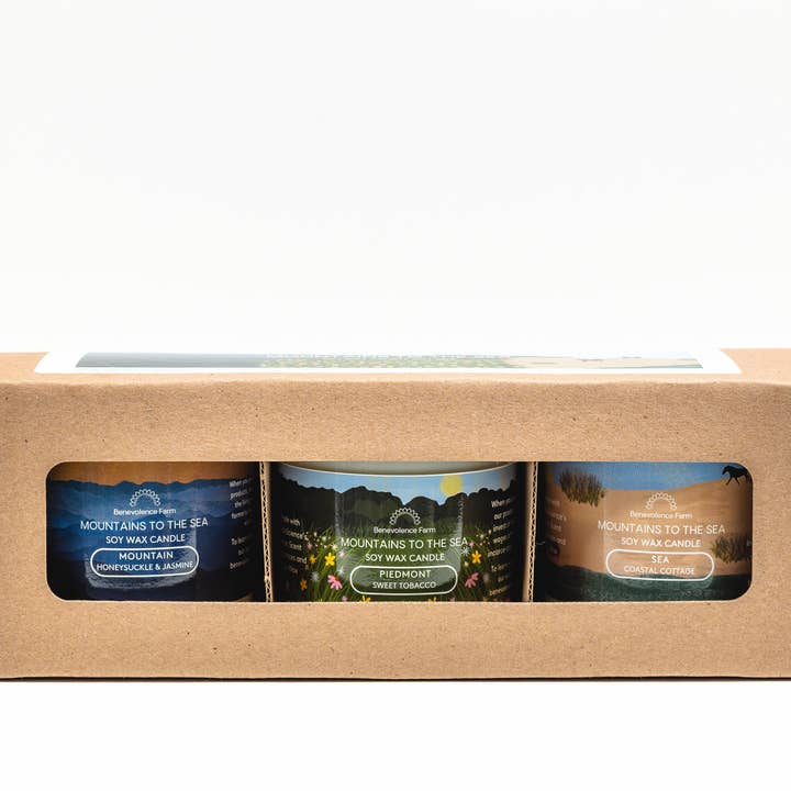 Benevolence Farm - Wholesale Gift Box - Mountains To The Sea Candle Gift Box1