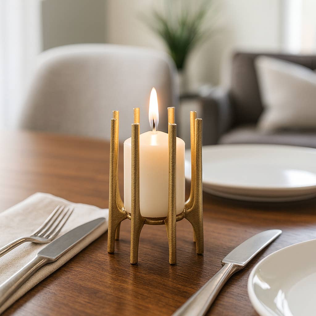 Sagebrook Home - Vendita all'ingrosso Portacandele - Portacandele - Gambe a Spillo in Metallo Dorato, 15 cm.1