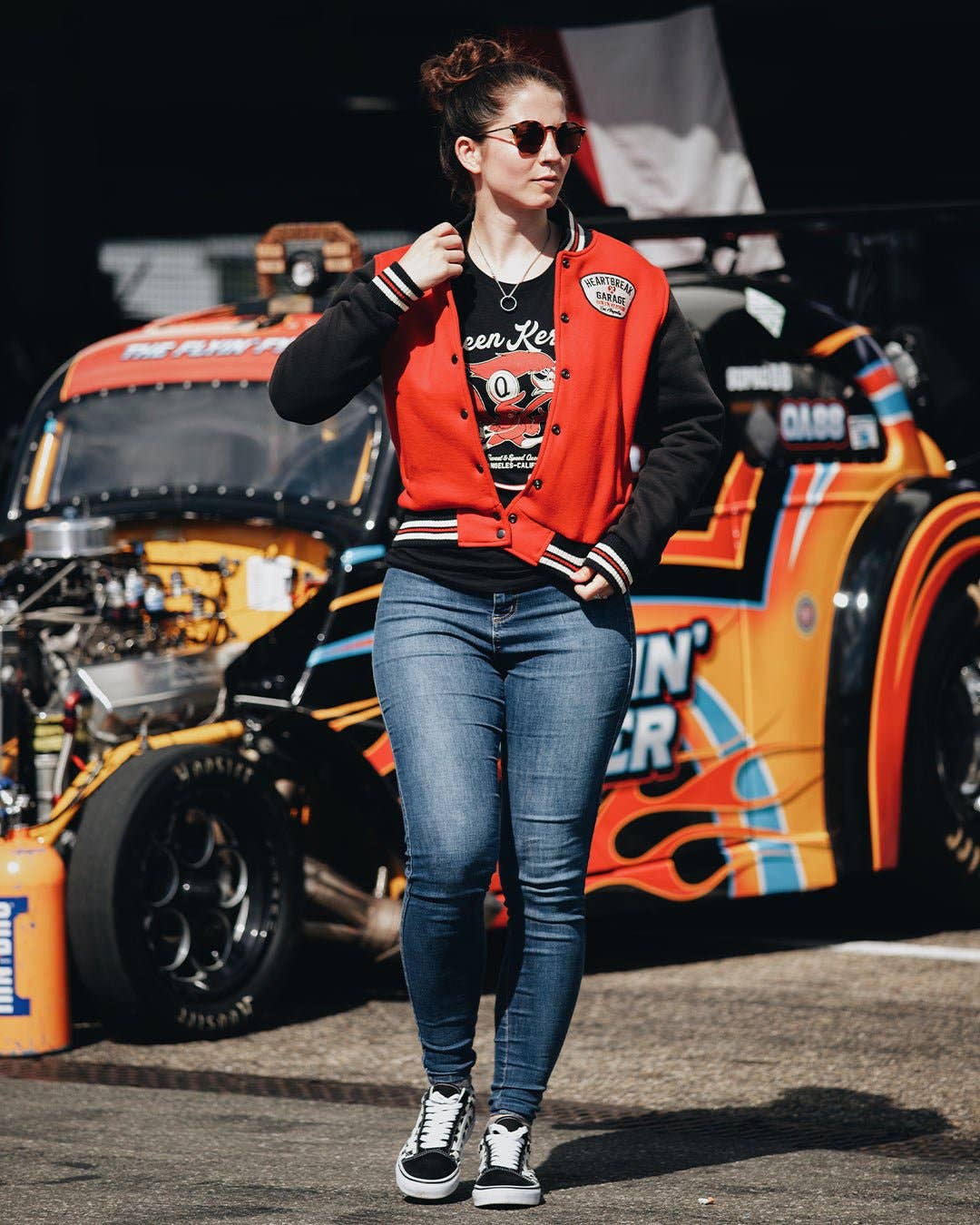 KING KEROSIN – Engroshandel College-/baseballjakke – Kvinder – Heartbreak Garage College Jakke5