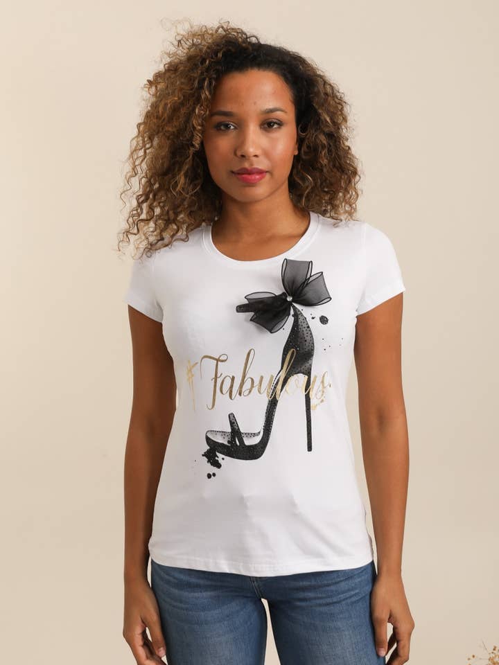 Fabulous cotton T-shirt for wholesale by Attrait Paris