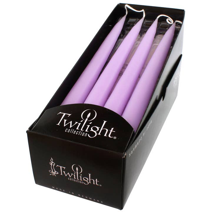 Twilight Collection - Wholesale Tapered Candle/Candlestick - Pastel Purple Danish Taper Candle | 12 Pack