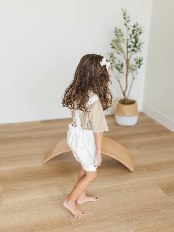 Denin Short Overalls in Marshmallow for wholesale on Faire5