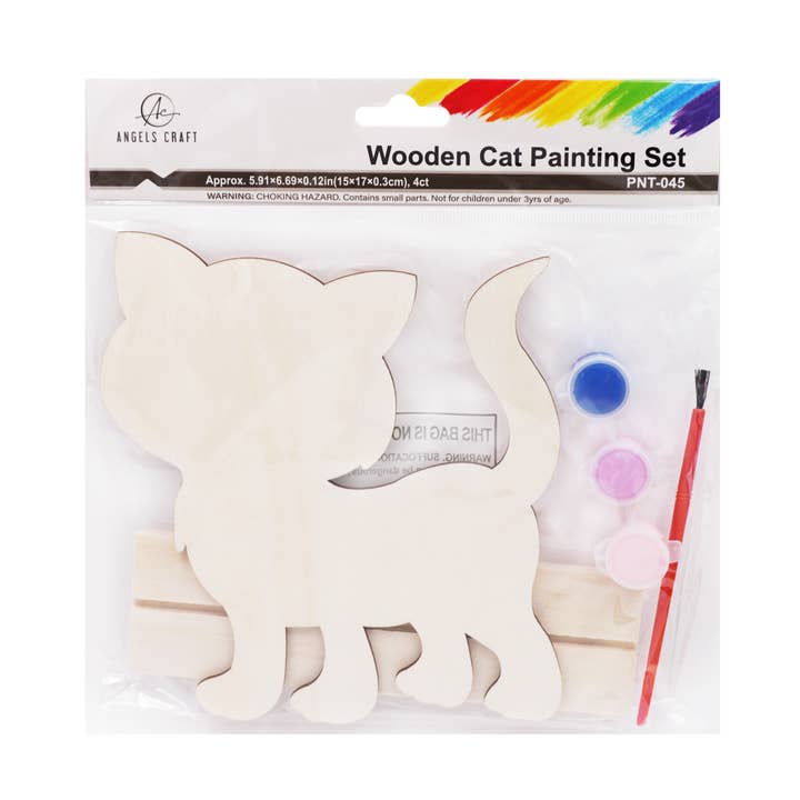 Wooden Painting Set - Cat for wholesale by Angels Craft