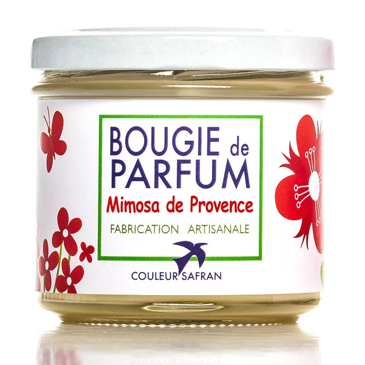 Vela de perfume hecha a mano y vegetal de Mimosa de Provence para venta al por mayor de Couleur Safran Parfums