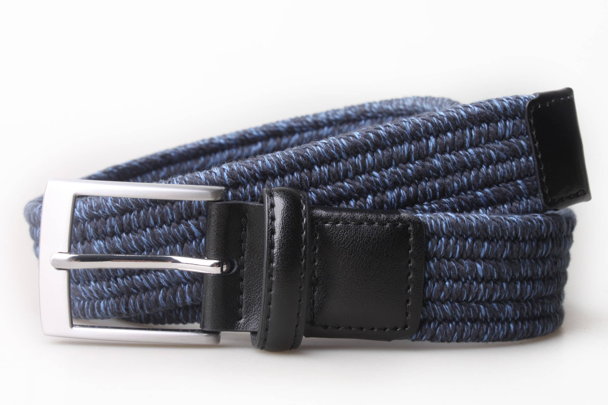 Darren Twisted Yarn Woven Stretch 3.5 CM Belt - Navy for wholesale on Faire2