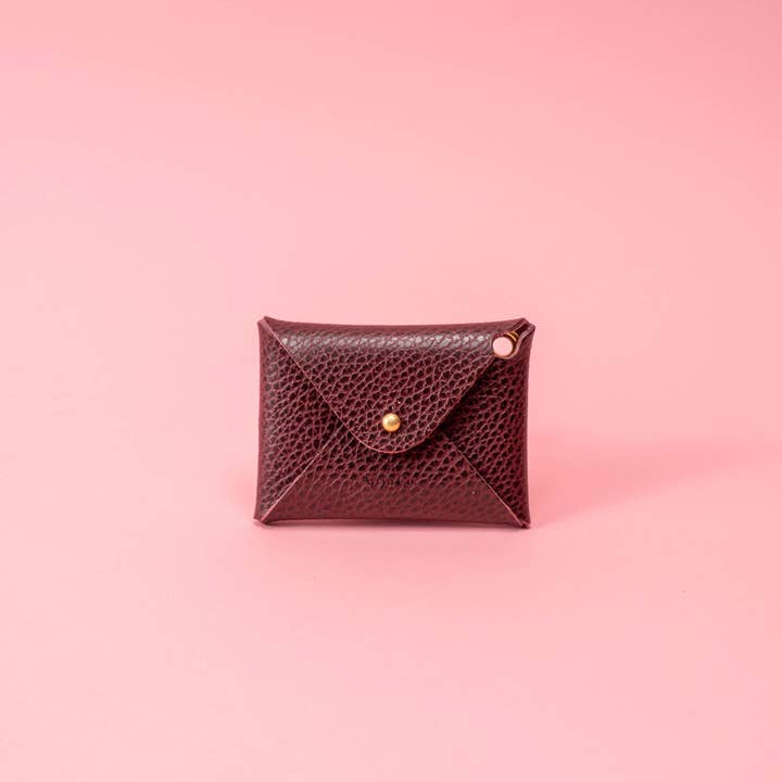 Bordeaux Dollaro Leather Card Wallet for wholesale by Avryn Co.