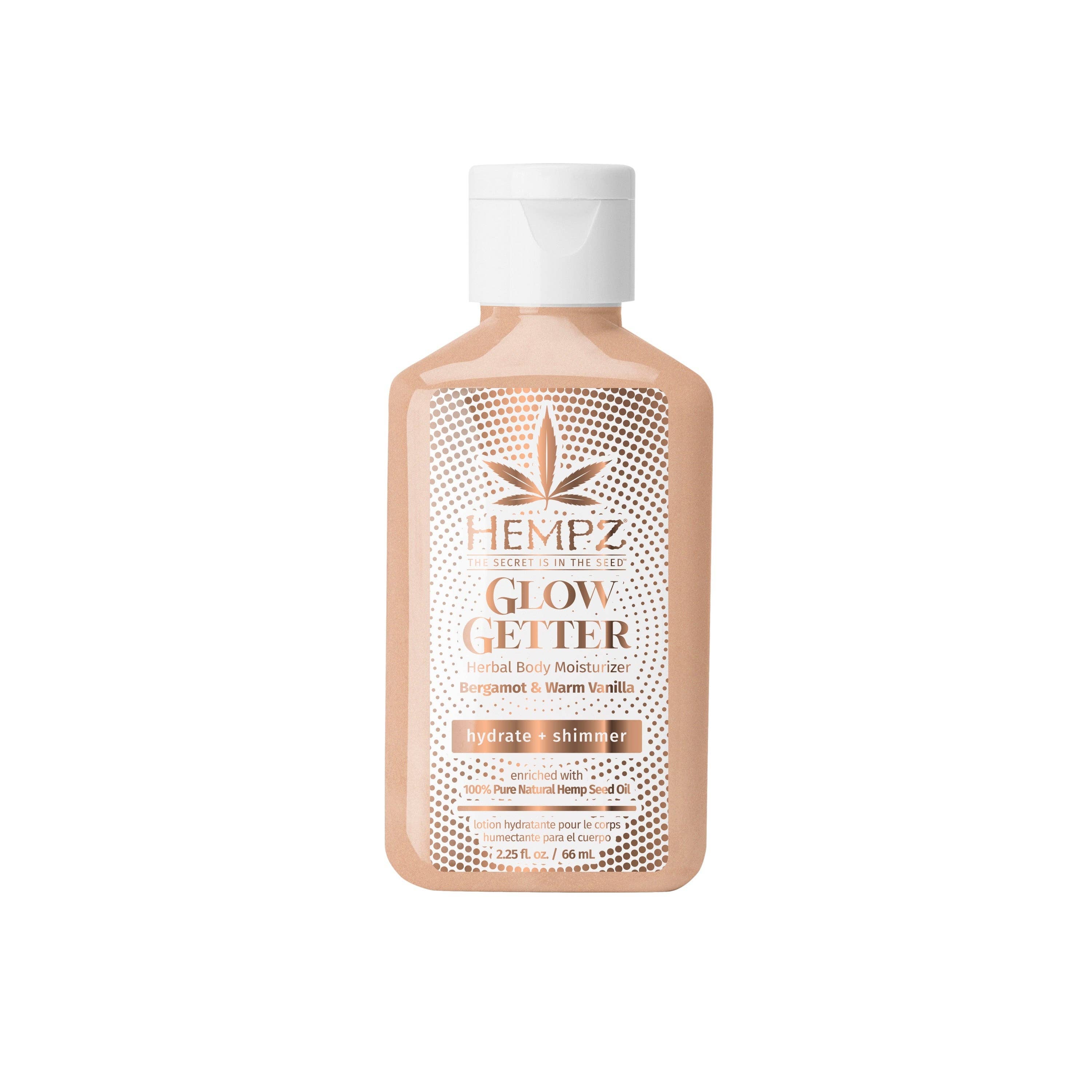 Hempz UK - Wholesale Body Cream/Lotion - Travel-Size Glow Getter Herbal Body Moisturizer with Shimmer