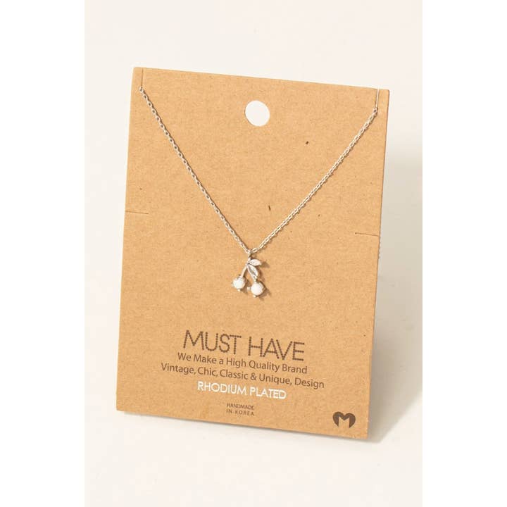 Fame Accessories - Wholesale Halskettinghanger - Halsketting met hanger in goud gedompelde opaal en Cz Cherry