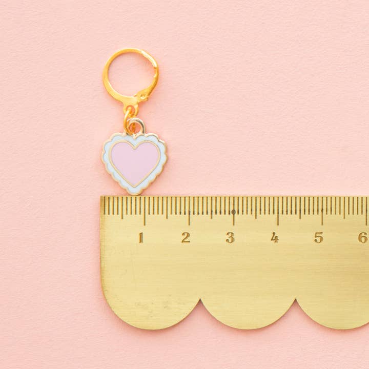 Sarah Hearts - Wholesale Knitting/Crochet Supplies - Sweet Heart Enamel Stitch Marker - Zipper Charm2