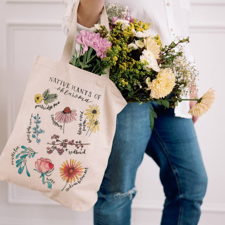Kallos Ink - Wholesale Tote Bag - Women's - Native Plants of Oklahoma Tote Bag1
