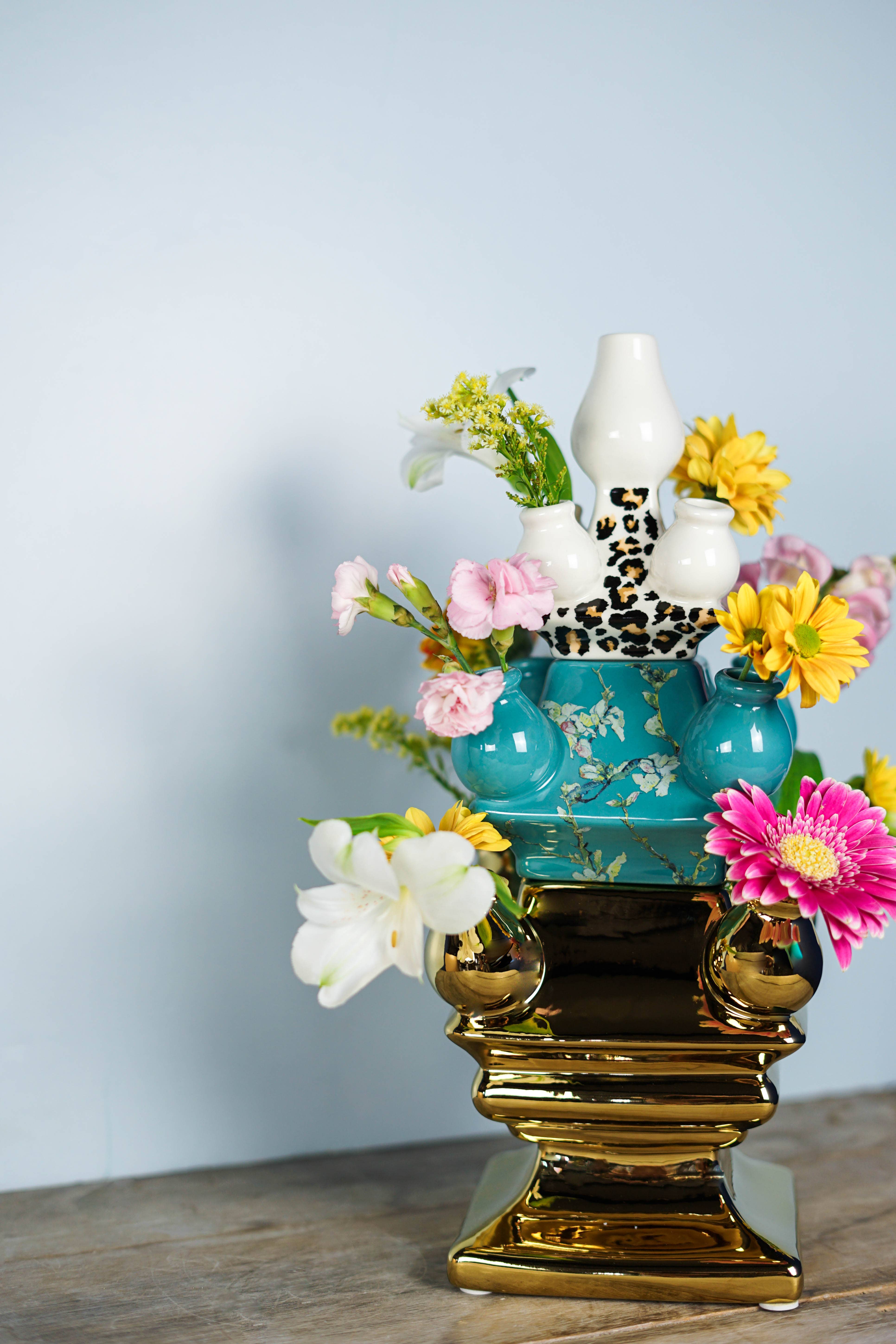 Heinen Delfts Blauw - Wholesale Vase - Stack Madness Van Gogh Middle1