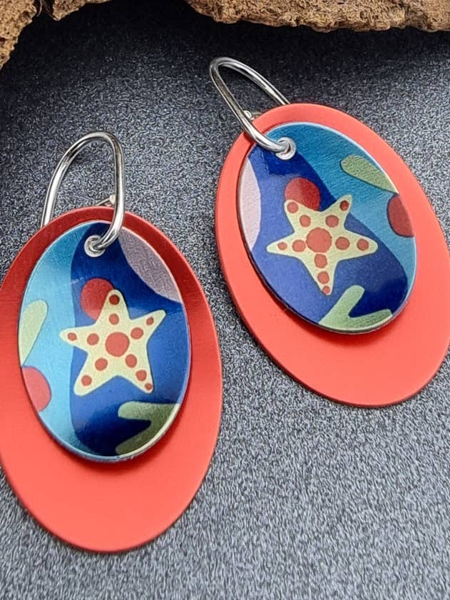 SEASCAPE – Double oval earrings for wholesale by erin.k creative studio