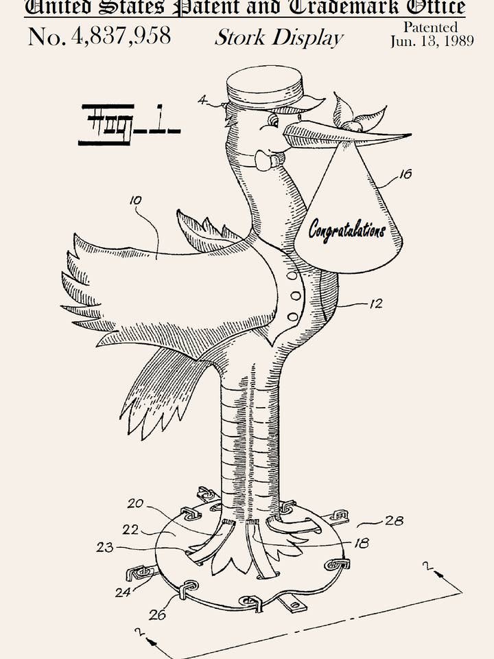 Stork Display Everyday Greeting Card for wholesale by PATENT PRESS GREETING CARDS