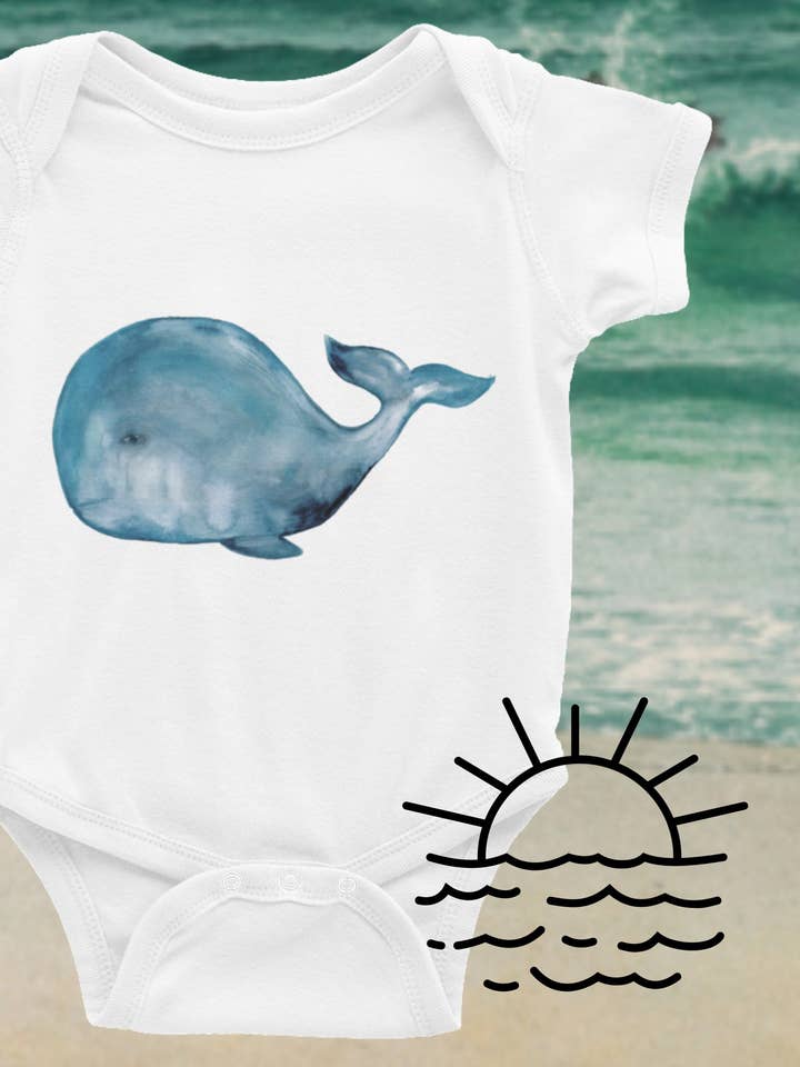 Whale Onesie for wholesale by Blue Mermaid Art