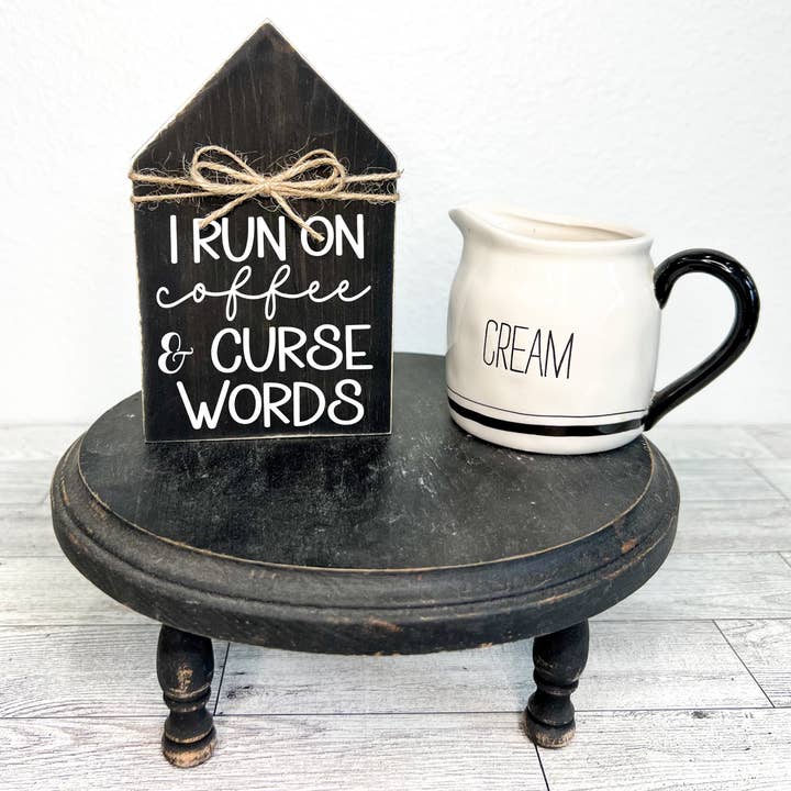 Coffee bar sign | House shaped sign | Farmhouse coffee decor for wholesale by Ruaille Buaille Co