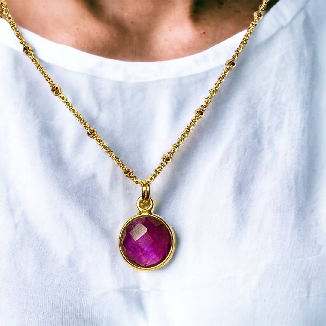 TOURMALYN - Wholesale Pendant/Charm Necklace - Gold plated amethyst pendant11