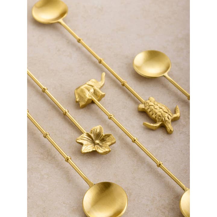 GAURI KOHLI - Wholesale Table Spoon (Cutlery) - Amaelia Stainless-Steel Teaspoon Set (5 Pieces) – Matte Gold3