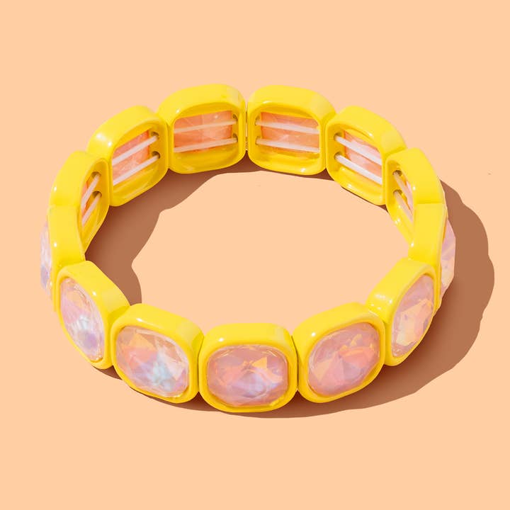 Taylor Elliott Designs - Wholesale Beaded Bracelet - Stretch Bracelet - Enamel w/ Large Stones - Elise