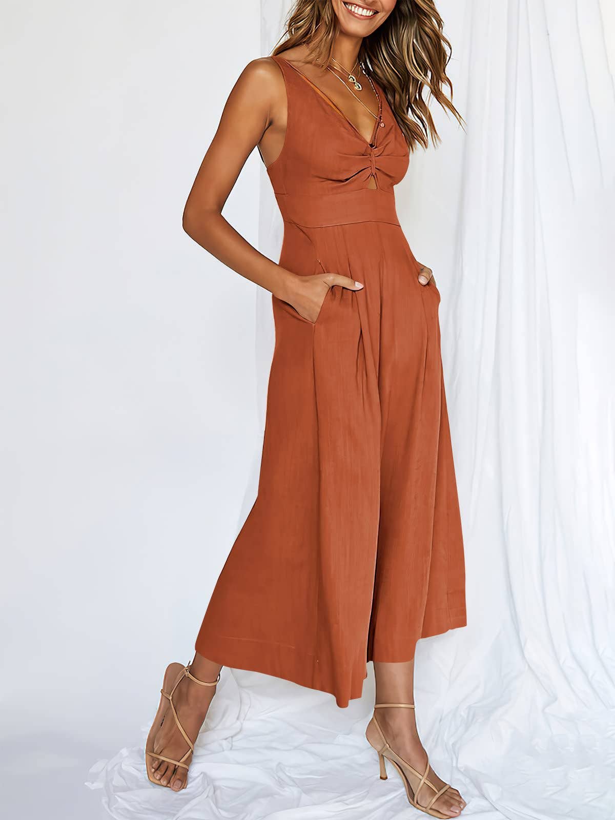 Sweetkama - Wholesale Jumpsuit - Women's - Ladies String Shoulder Overall Sleeveless Jumpsuit 23875