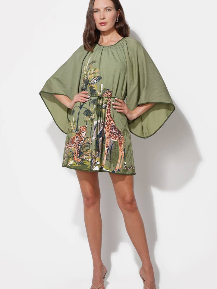 Irene Round Neck Printed Mini Dress for wholesale by Adelyn Rae