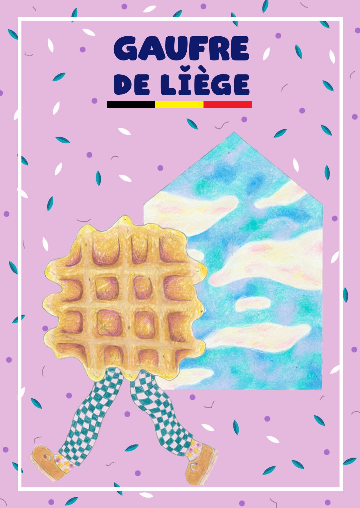 The Friendly Monster - Vendita all'ingrosso Stampa artistica - Cartolina illustrata A6 - La gaufre di Liegi0