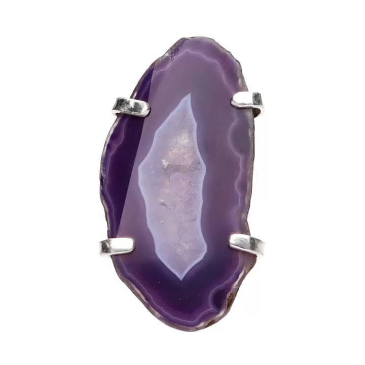 Vives de la Cortada S.L - Wholesale Cocktail/Statement Ring - BP Dyed Lilac Agate Ring0
