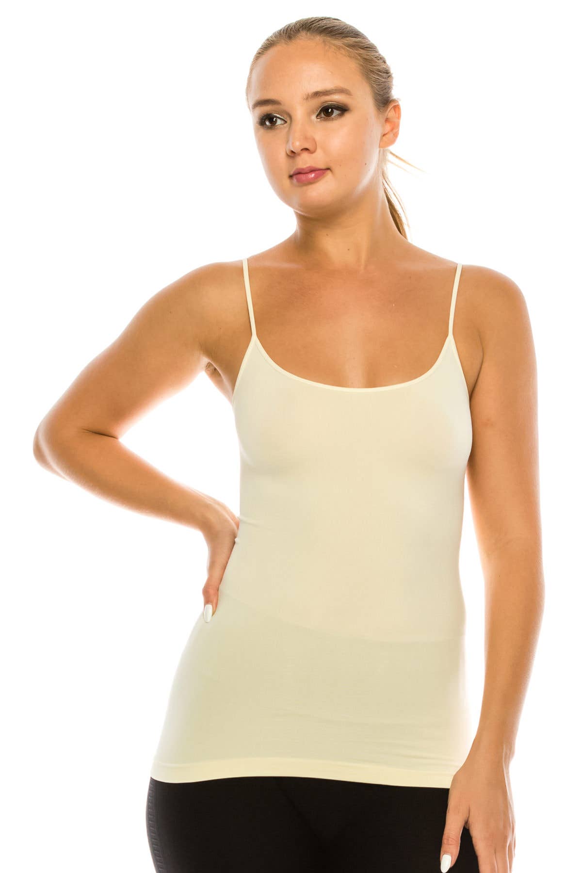 KurveShop – Top interior – Mulher por atacado – KURVE BASIC SEM COSTURA LONGA CAMI (16" COMPRIMENTO)46