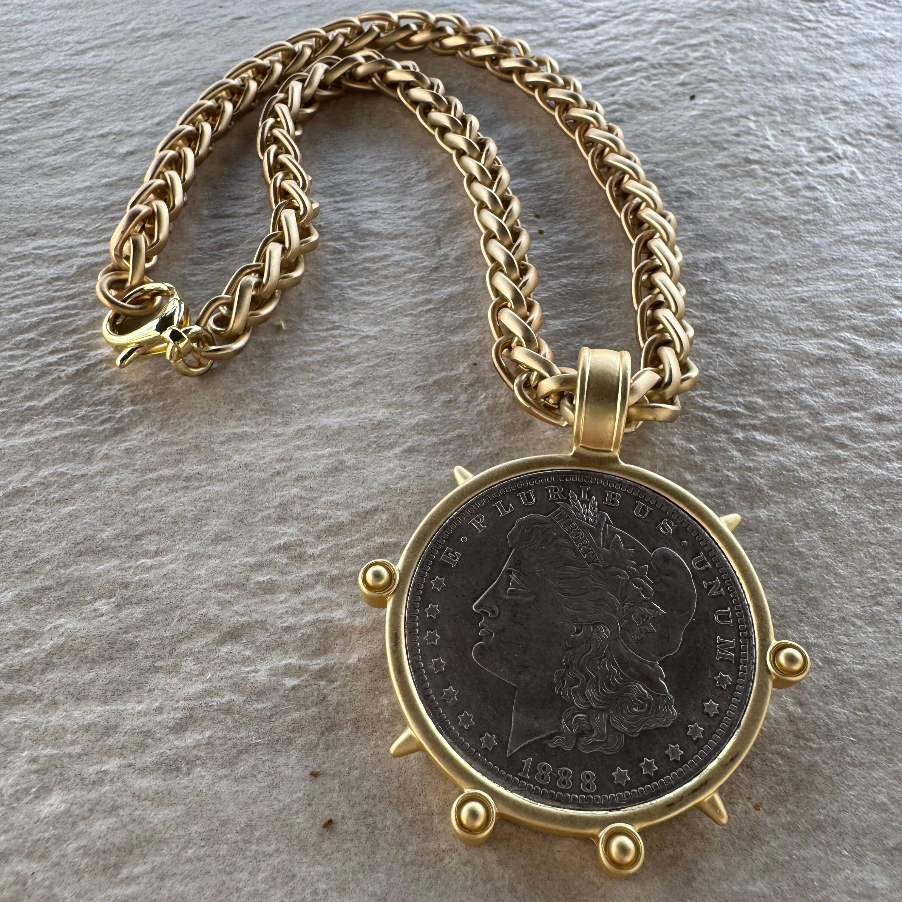 Loulu Designs - Wholesale Pendant/Charm Necklace - 1888 Morgan Dollar Replica Coin Necklace
4