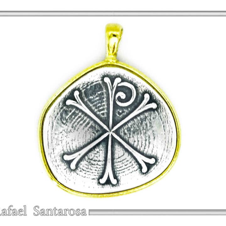 RAFAEL SANTAROSA - Vendita all'ingrosso Collana con ciondolo/pendaglio - Ciondolo collana con talismano cristiano di protezione Gesù Cristo
