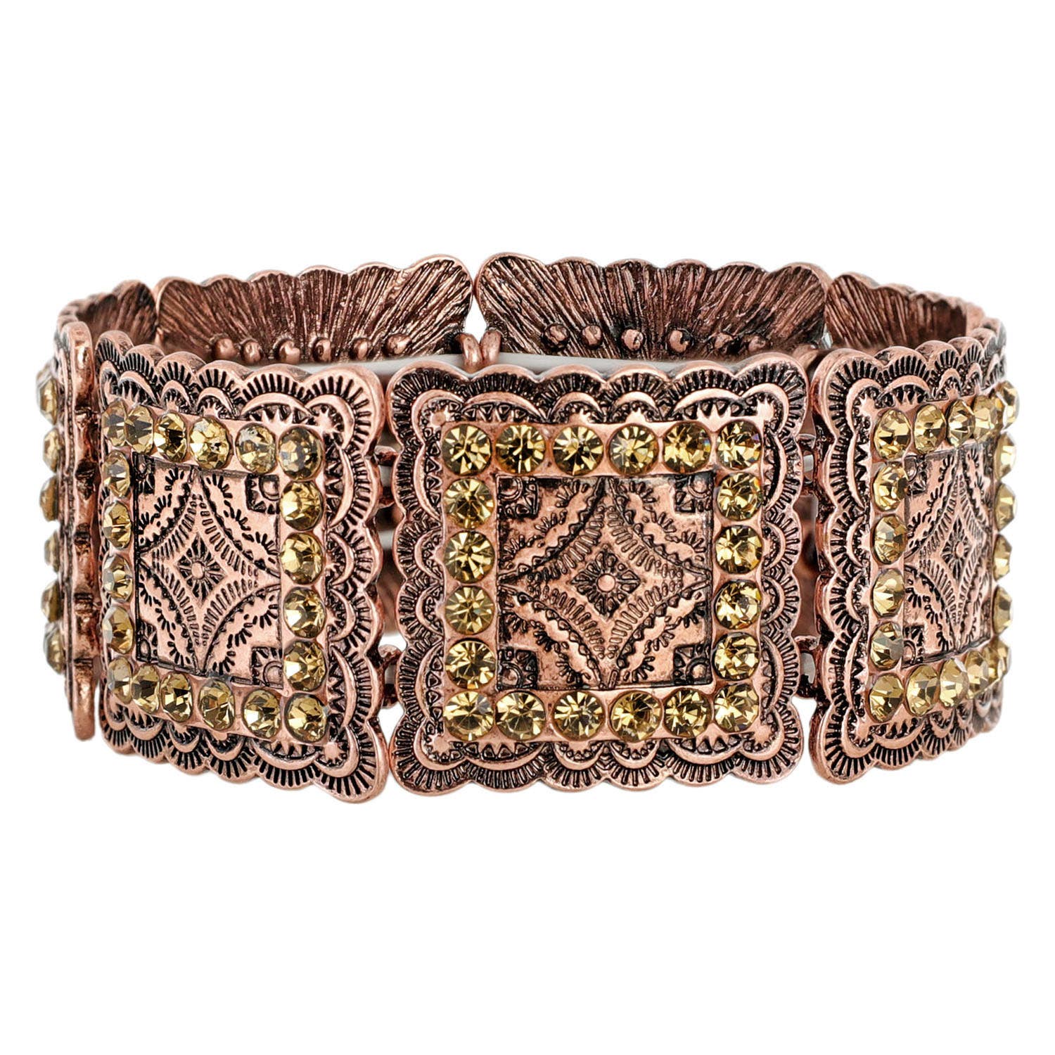 SP Sophia Collection - Vente Bracelet jonc - Bracelet en métal multicolore Western Concho Stone Mix4