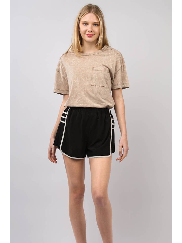 VERY J - Wholesale Athletic Shorts - Women's - NP70305-Side Pleated Detail Activewear Shorts14