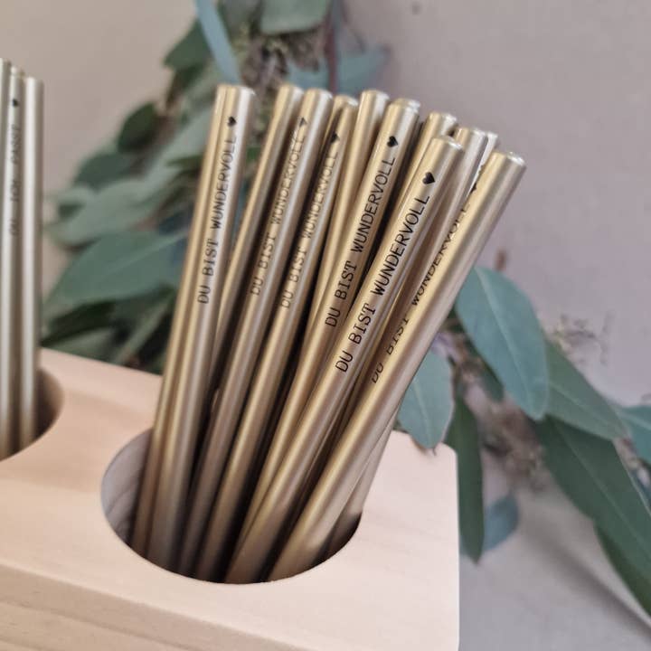 Lápis dourado com inscrição «You Are Wonderful» - presente e lembrança por atacado de isaMi
