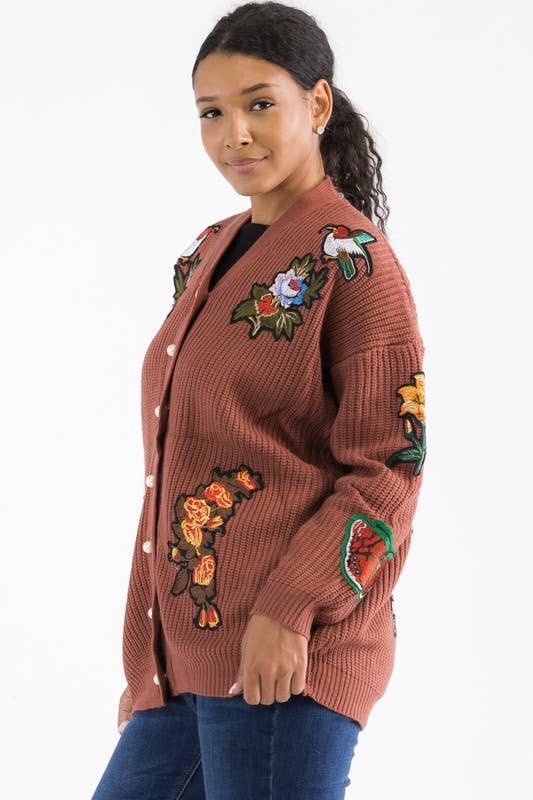 H&H Fashion Inc. – wholesale Cardigan – Women’s – W1602 - Button Down Patch Knit Cardigan9