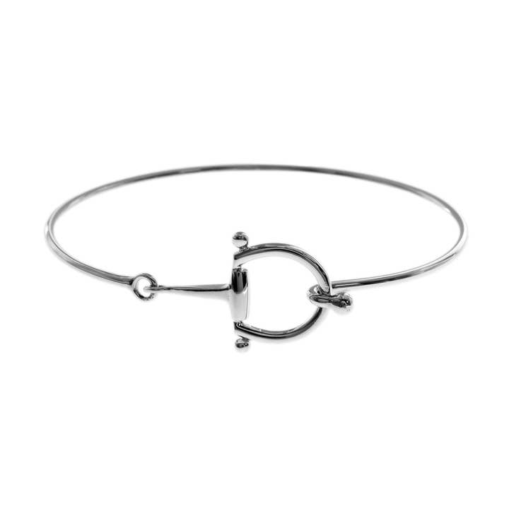 Cavelli delicate half snaffle silver bangle for wholesale by Kali Ma Designs - Sterling Silver Jewellery