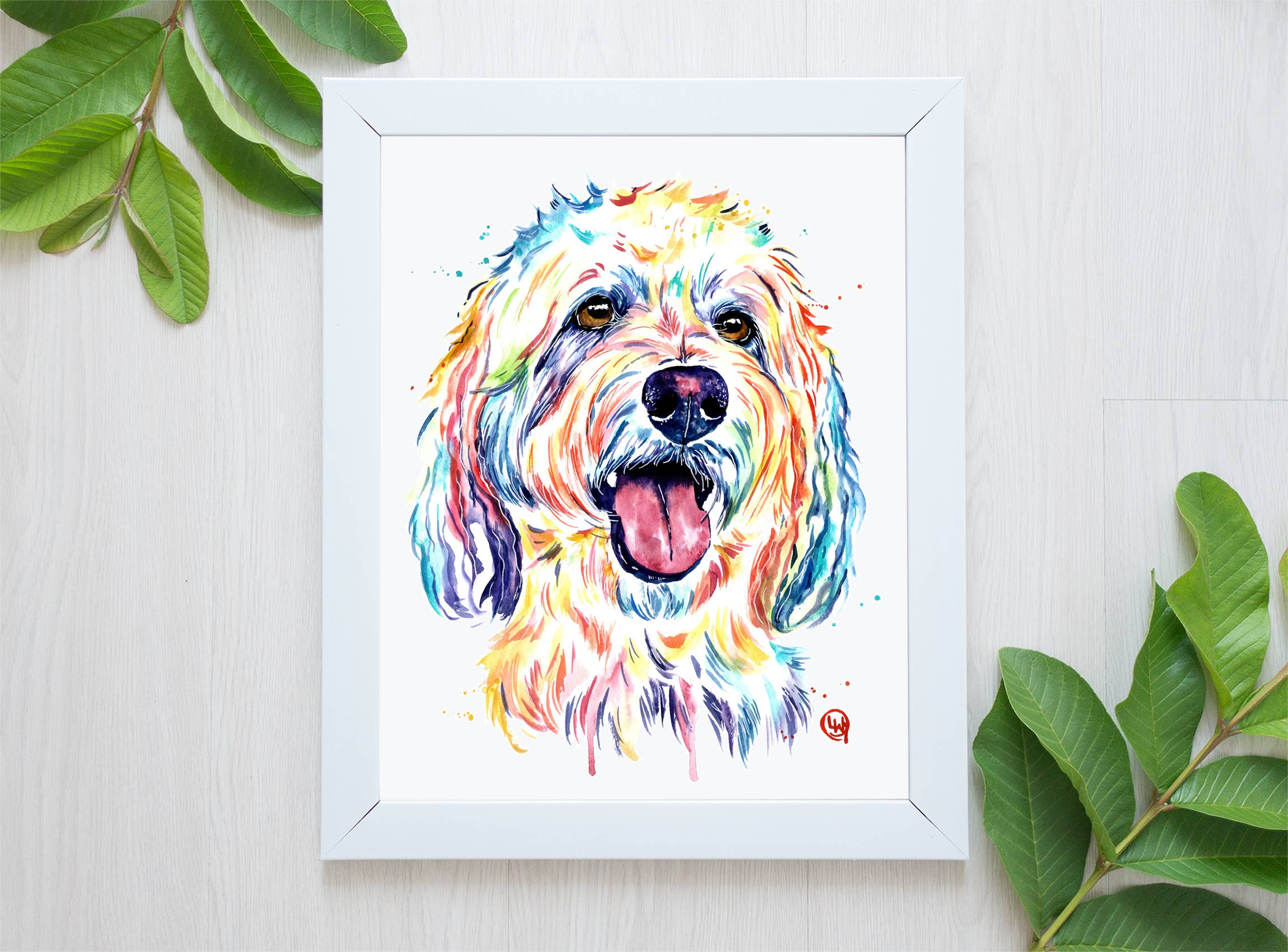 Whitehouse Art - Wholesale Art Print - Goldendoodle Art Print - Laberdoodle, Pet Portrait7