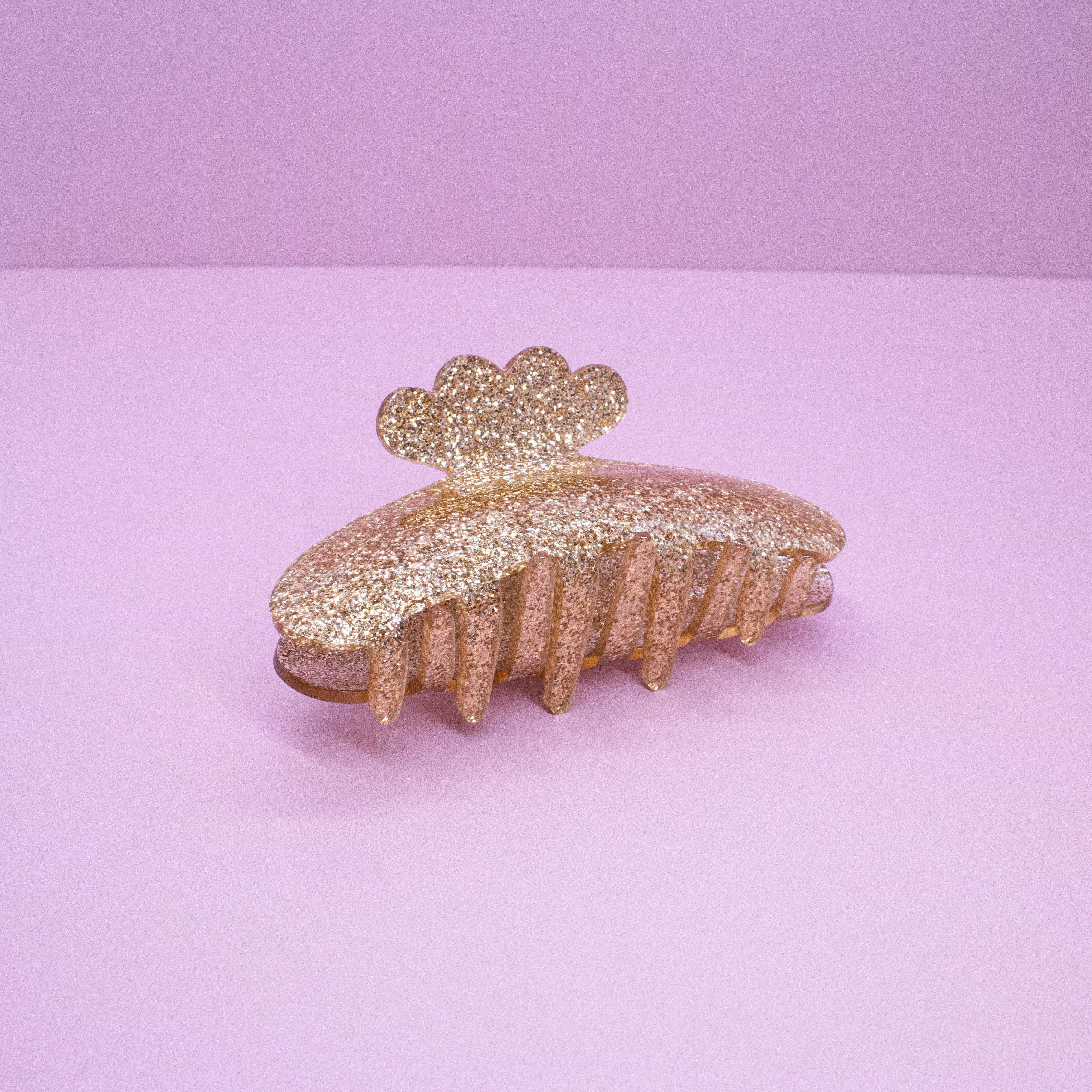 Frog Sac - Wholesale Hair Clip - Women's - Medium Round Glitter Hair Claw Clip4